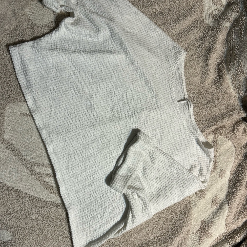 Caution To The Wind Textured White Top